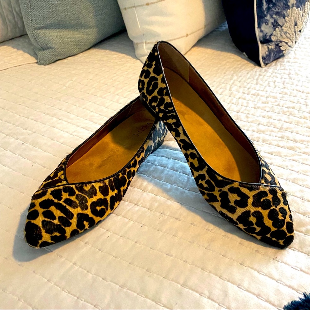 Vionic Caballo Gem Leopard Calf Hair Pointy Flats
